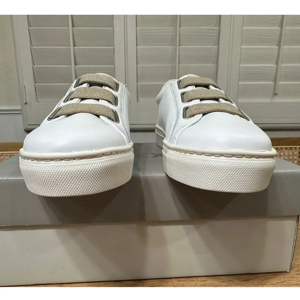 Flexx Sneak Easy Sneaker Kino Leather White Beige Size 7.5 NIB Slip On Style - Picture 9 of 15
